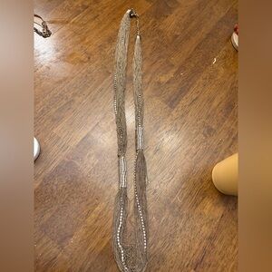 Vintage rhinestone and Gold Beaded Necklace